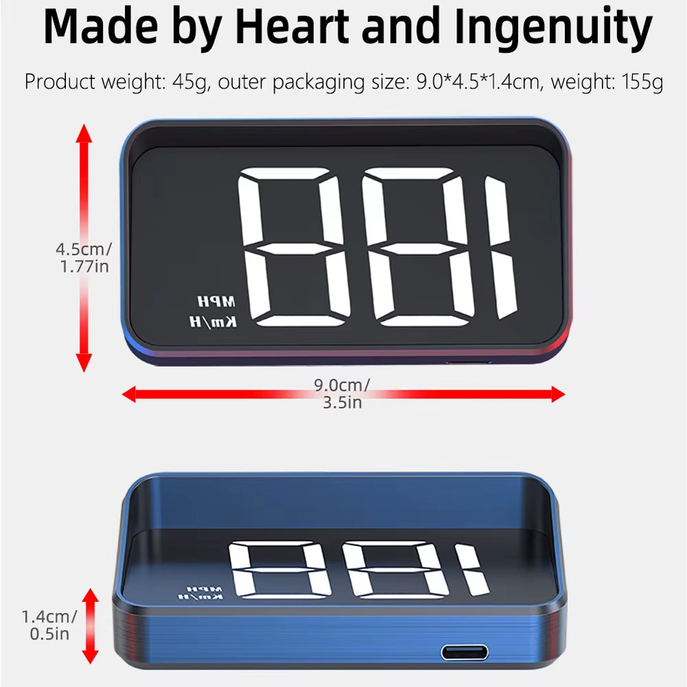 Car HUD Head up Display Universal Digital GPS MPH Speedometer HD LCD Projection on Glass Windshield Projector for All Cars