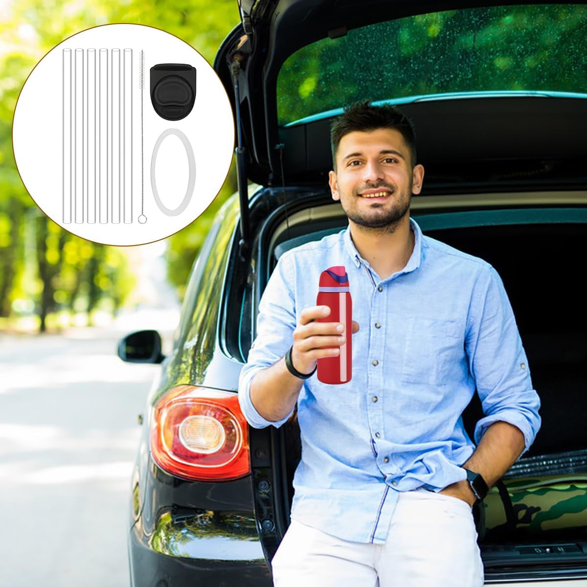 6 Pcs Replacement Straw for Owala Freesip 24 Oz 32 Oz, with Silicone Gasket Seal