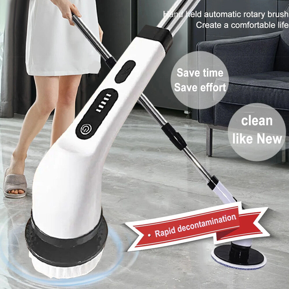 9 in 1 Electric Spin Scrubber Cordless Cleaning Brush Bathroom Rotating Scrubber