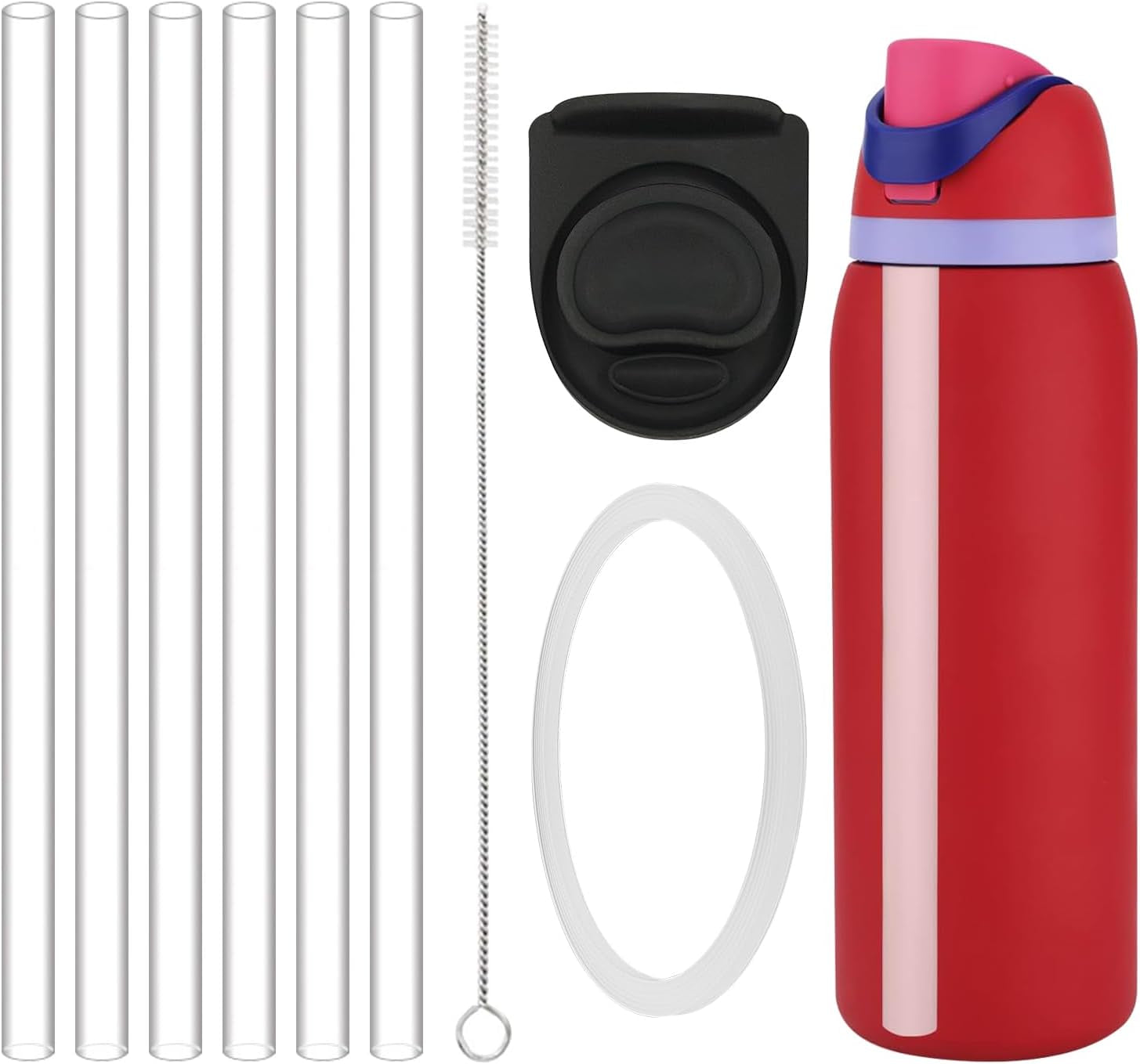 6 Pcs Replacement Straw for Owala Freesip 24 Oz 32 Oz, with Silicone Gasket Seal