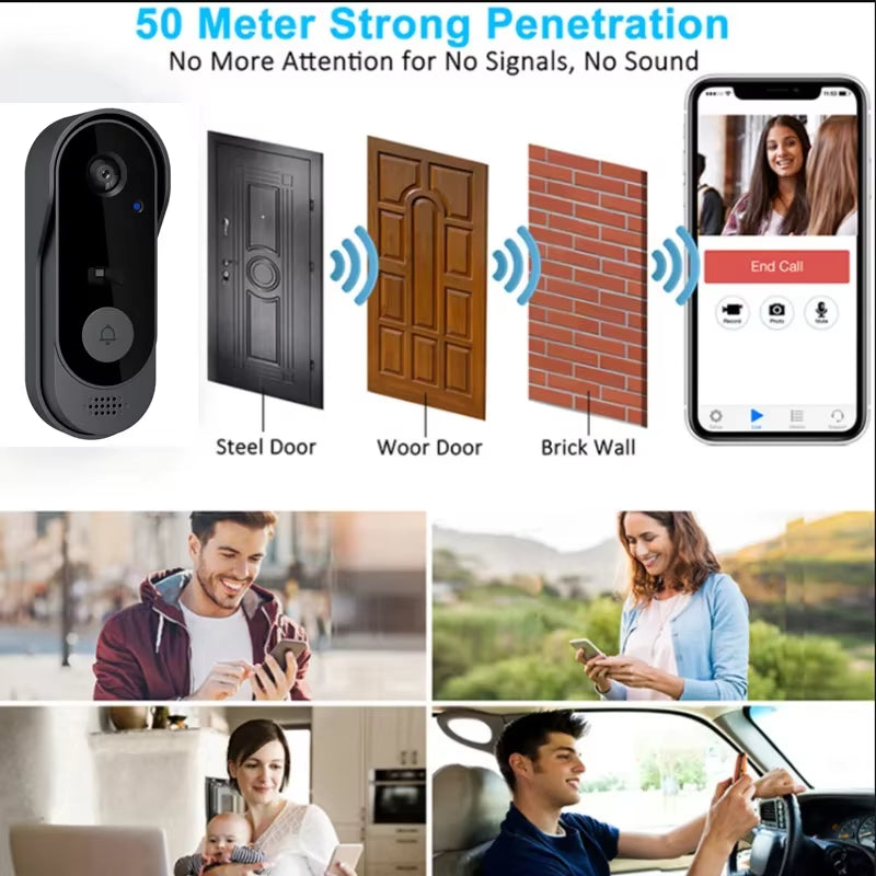 Tuya Doorbell with Camera Wireless Bundle Video Doorbell WIFI HD Outdoor Phone Door Bell Camera Security Video Intercom IR