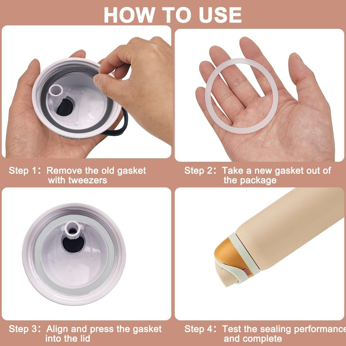 6 Pcs Replacement Straw for Owala Freesip 24 Oz 32 Oz, with Silicone Gasket Seal