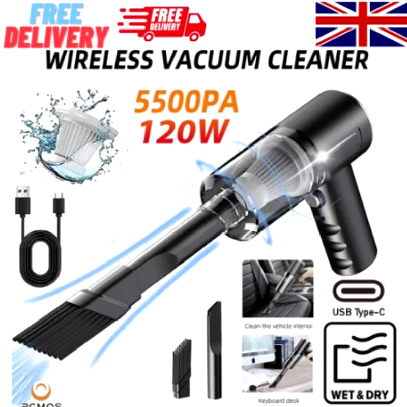 120W Cordless Hand Held Mini Portable Car Auto Home Wireless Vacuum Cleaner New