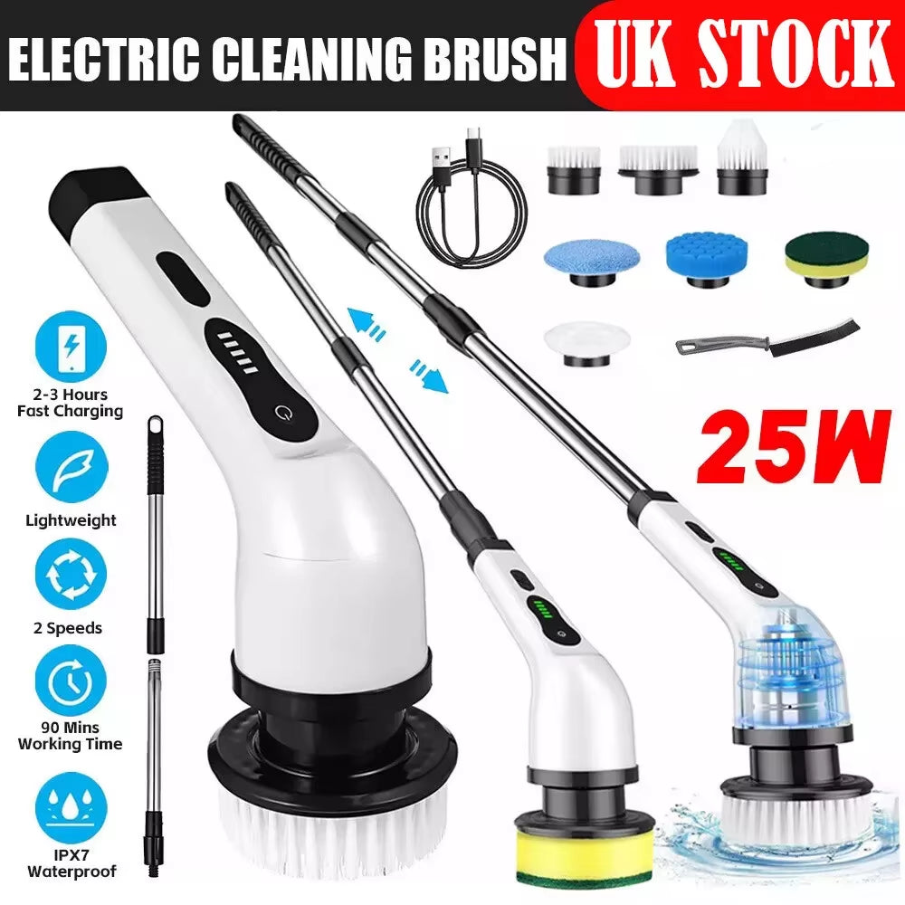 9 in 1 Electric Spin Scrubber Handheld Cleaning Brush Electric Scrubber Power Spin Scrubber Cord