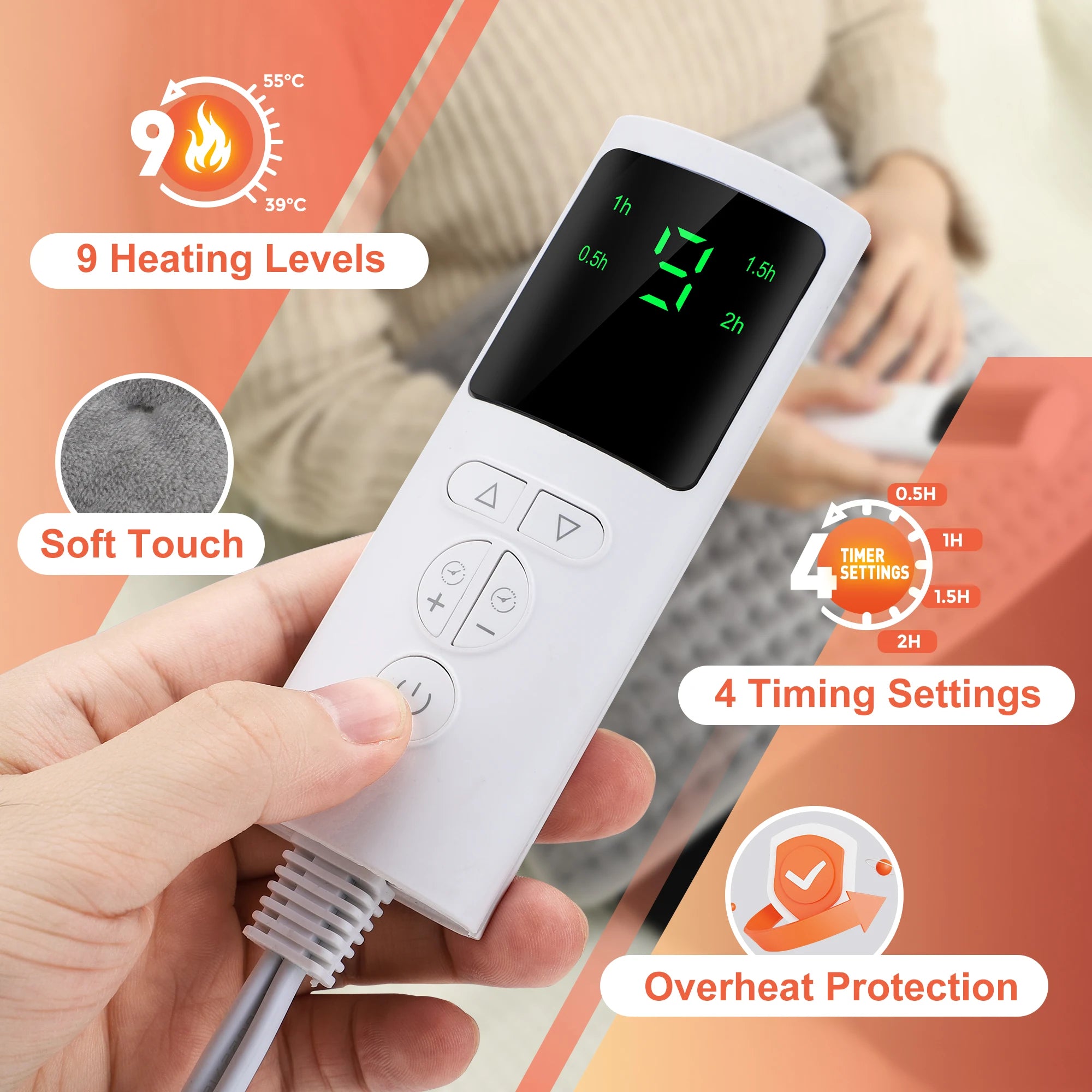 Electric Heating Waist Belt Portable Thermal Pad Office Home Adjustable Temperature Lumbar Belt Warming Abdomen Back Hand Warmer