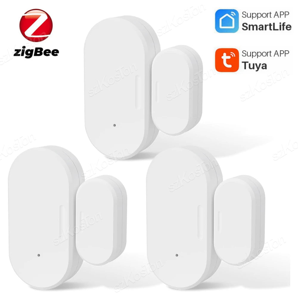 Tuya Zigbee Smart Door Window Sensor Door Open Closed Detectors Smart Home Security Protection Alarm System for Alexa Google