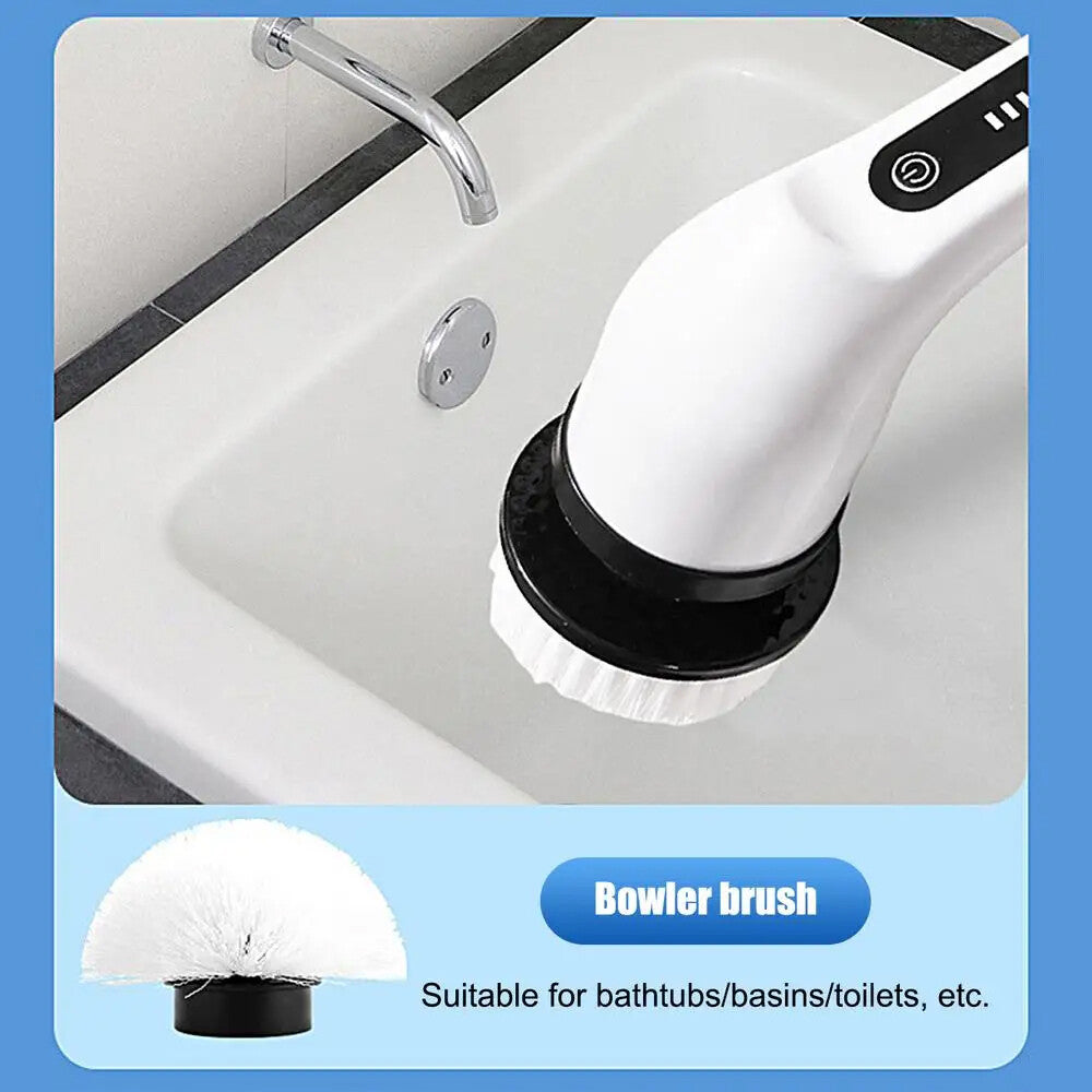 9 in 1 Electric Spin Scrubber Cordless Cleaning Brush Bathroom Rotating Scrubber