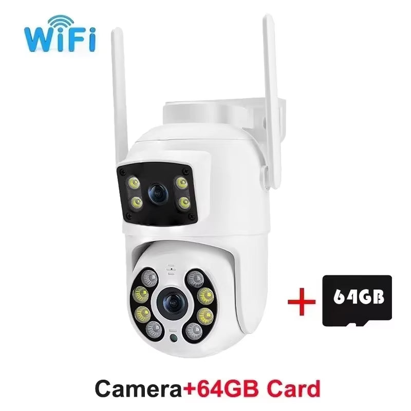 8MP 4K PTZ Wifi IP Camera Security Protection Dual Lens Screen Color Night Vision Auto Track CCTV Surveillance Camera