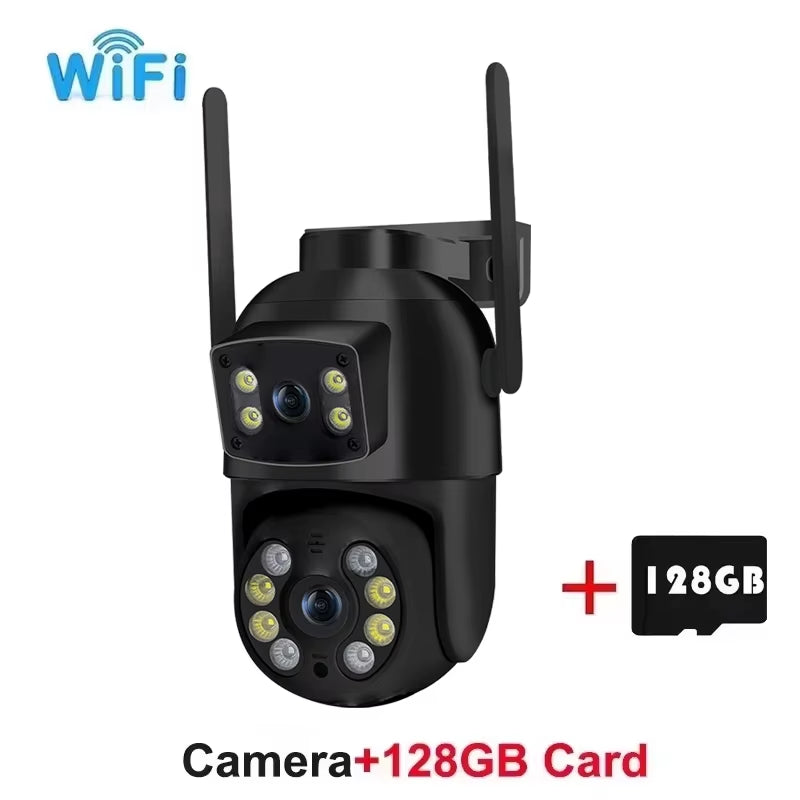 8MP 4K PTZ Wifi IP Camera Security Protection Dual Lens Screen Color Night Vision Auto Track CCTV Surveillance Camera