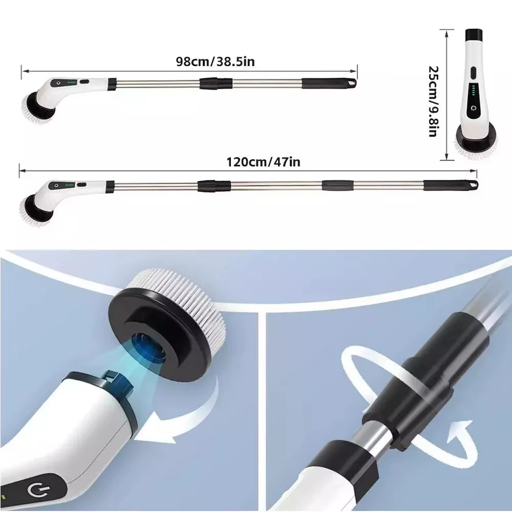 9 in 1 Electric Spin Scrubber Handheld Cleaning Brush Electric Scrubber Power Spin Scrubber Cord
