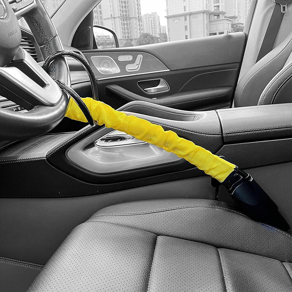 Seat Belt Lock Steering Wheel Lock Car Security Anti-Theft Device Yellow