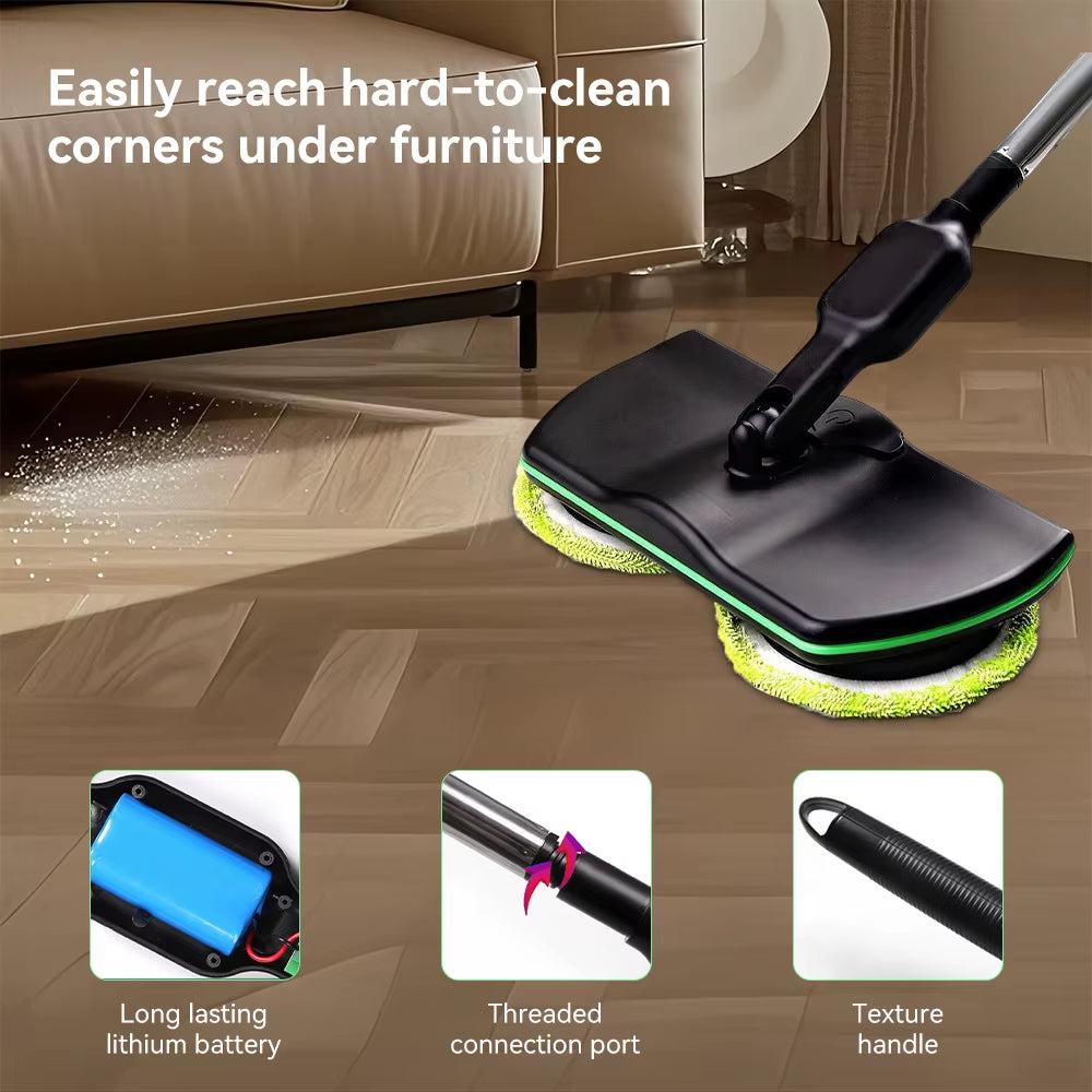 Handheld Electric Mop Cordless Electric Rotating Mop Footswitch Rechargeable Sweeper Waxing Cleaning for Hardwood Tile