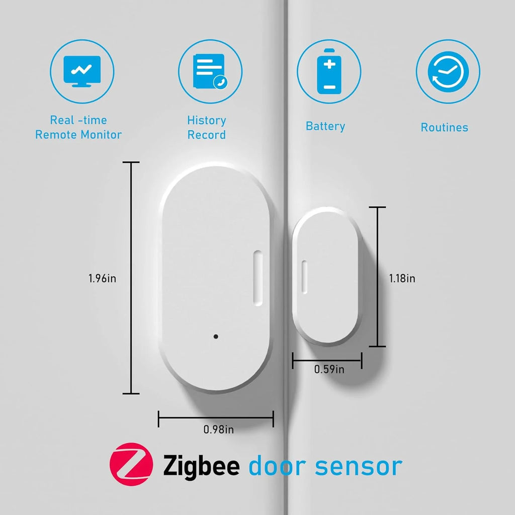 Tuya Zigbee Smart Door Window Sensor Door Open Closed Detectors Smart Home Security Protection Alarm System for Alexa Google