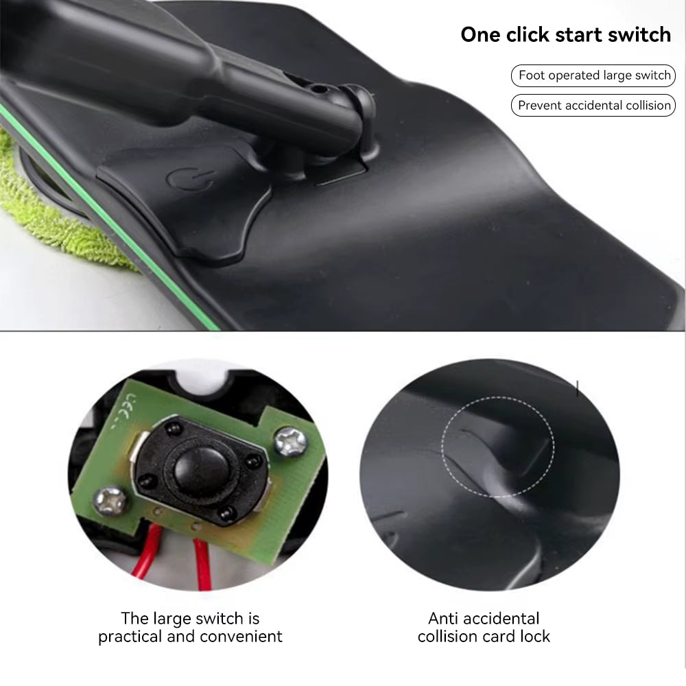 Handheld Electric Mop Cordless Electric Rotating Mop Footswitch Rechargeable Sweeper Waxing Cleaning for Hardwood Tile