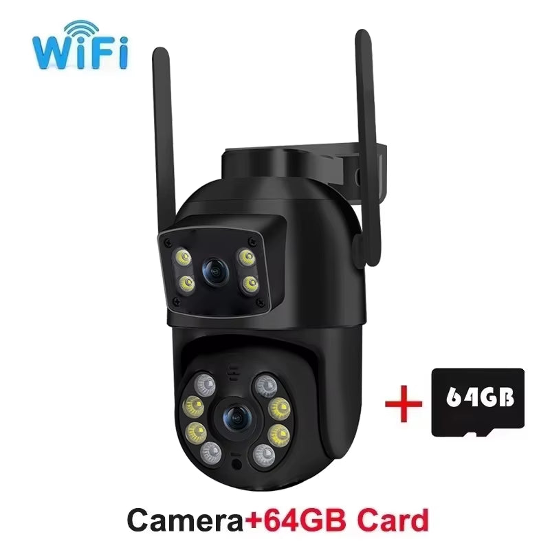 8MP 4K PTZ Wifi IP Camera Security Protection Dual Lens Screen Color Night Vision Auto Track CCTV Surveillance Camera