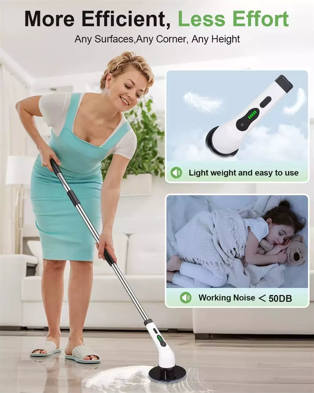 9 in 1 Electric Spin Scrubber Handheld Cleaning Brush Electric Scrubber Power Spin Scrubber Cord