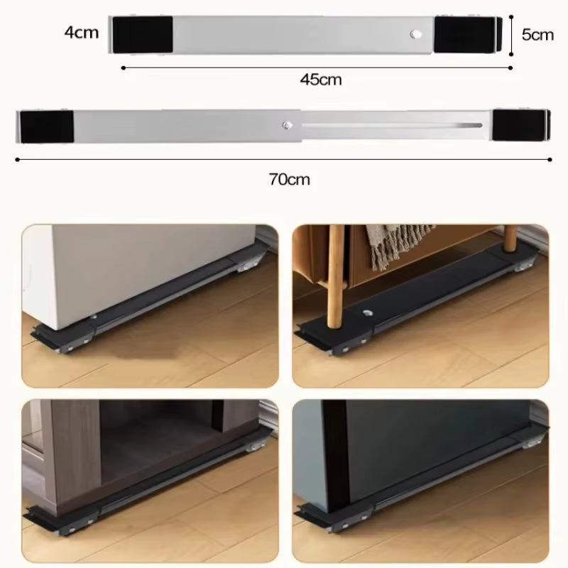 Adjustable Heavy Duty Appliance Rollers for Washer Washing Machine Stand Movable Refrigerator Raised Base Mobile Bracket Wheels