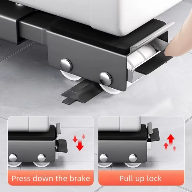 Adjustable Heavy Duty Appliance Rollers for Washer Washing Machine Stand Movable Refrigerator Raised Base Mobile Bracket Wheels