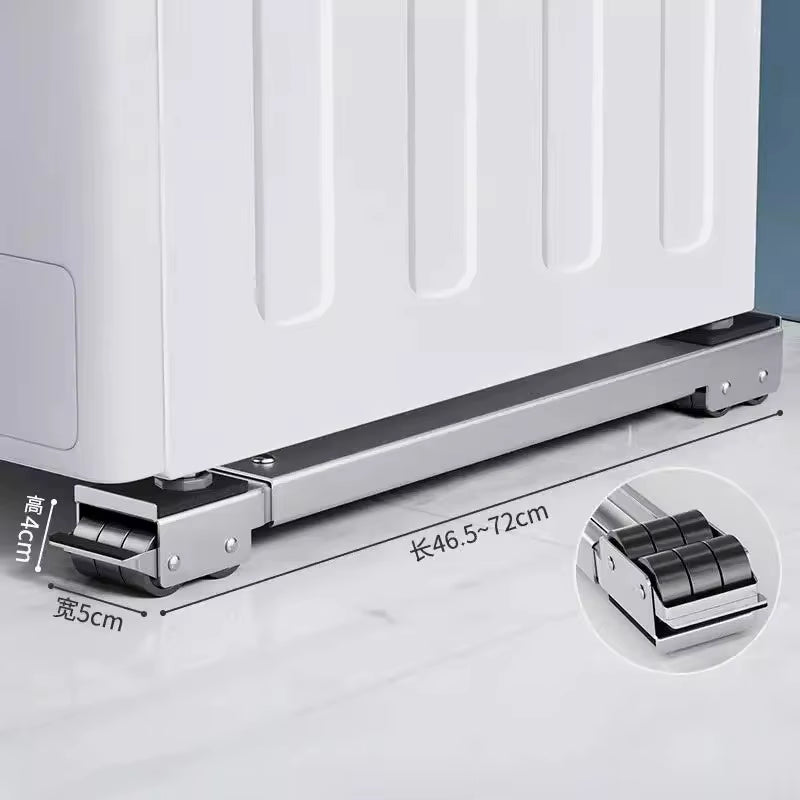 Adjustable Heavy Duty Appliance Rollers for Washer Washing Machine Stand Movable Refrigerator Raised Base Mobile Bracket Wheels