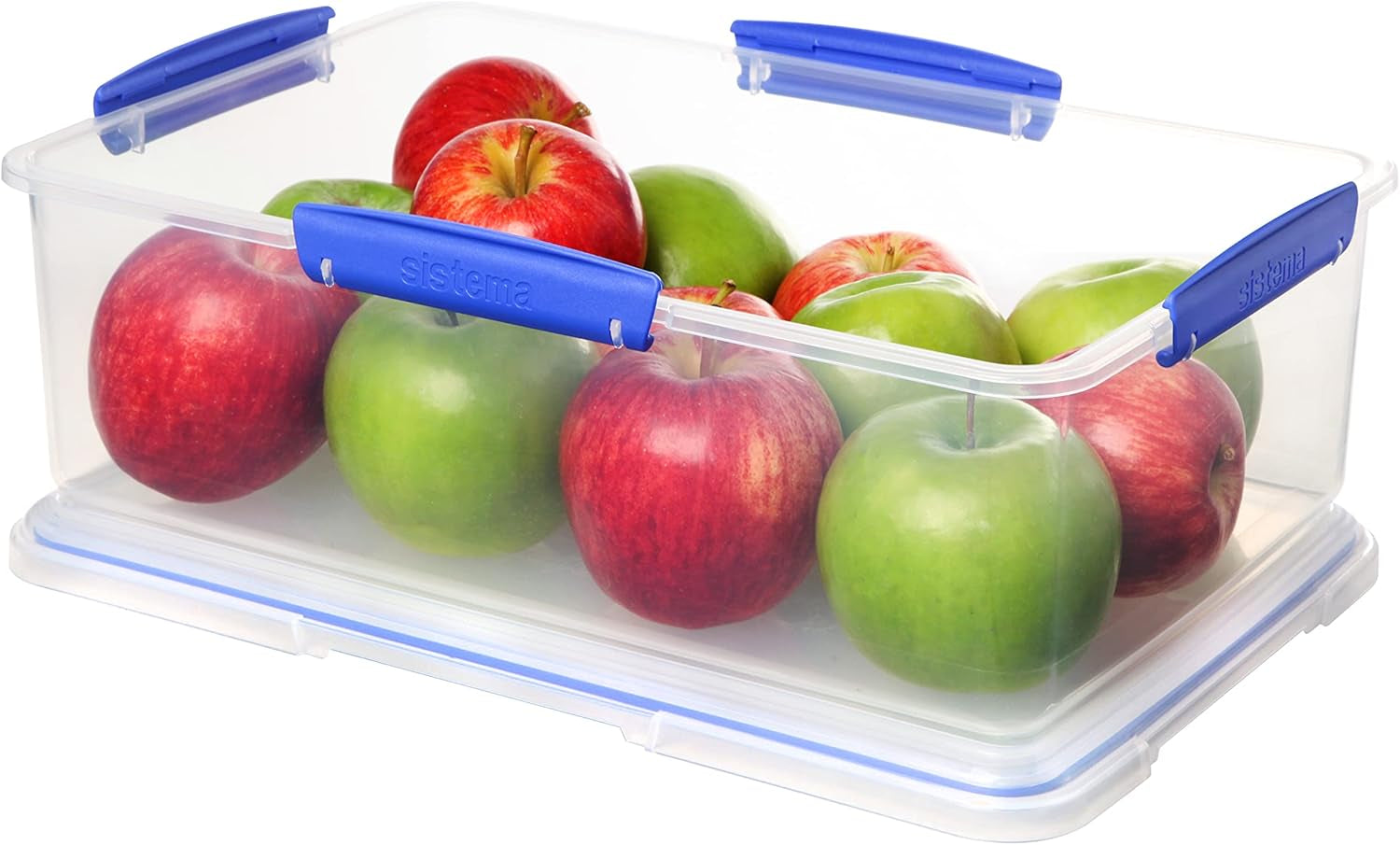KLIP IT Food Storage Container | 7 L | Stackable & Airtight Fridge/Freezer Food Box with Lid | Bpa-Free Plastic | Blue Clips | 1 Count