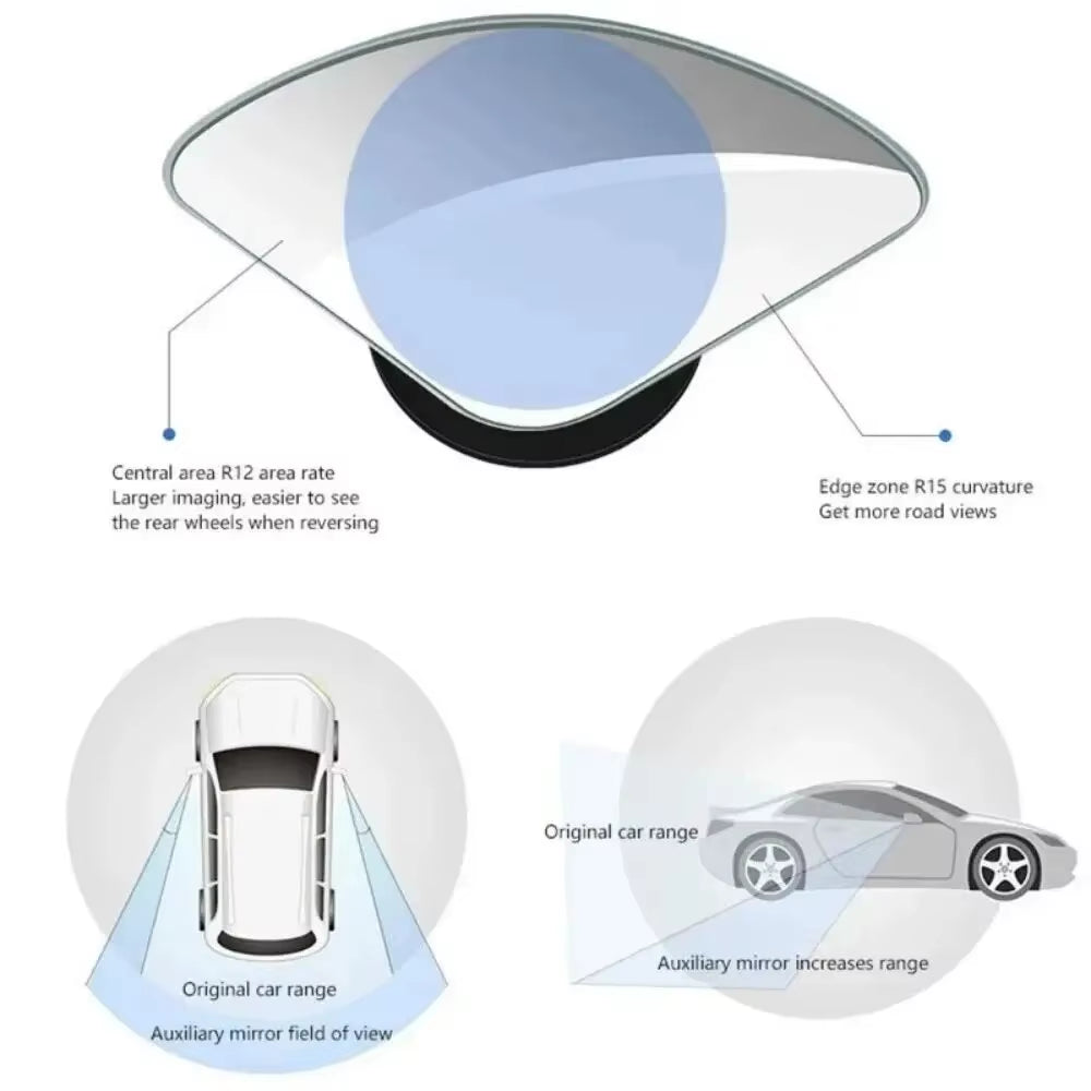 2Pcs Car Mirror Wide Angle Car Blind Spot Mirrors 360° Adjustable Auxiliary Rearview Mirrors HD Frameless Small round Mirror
